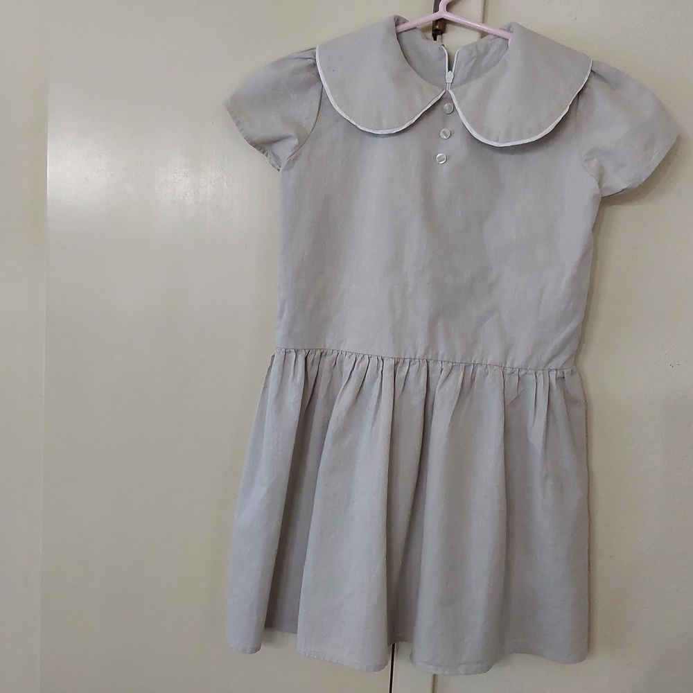 Dotti Light Gray Peter Pan Collar Casual Dress